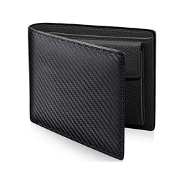Man Wallet Carbon Fiber PU Leather Two-Fold Wallet - Perfect for Men and Women Fashion Multi-Card Organizer and Change Pocket