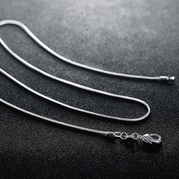 10PCS LOT Wholesale 925 Sterling Silver 16/18/20/22/24/26/28/30 Inch 1mm Snake Chain Necklace For Woman Man Fashion Jewelry