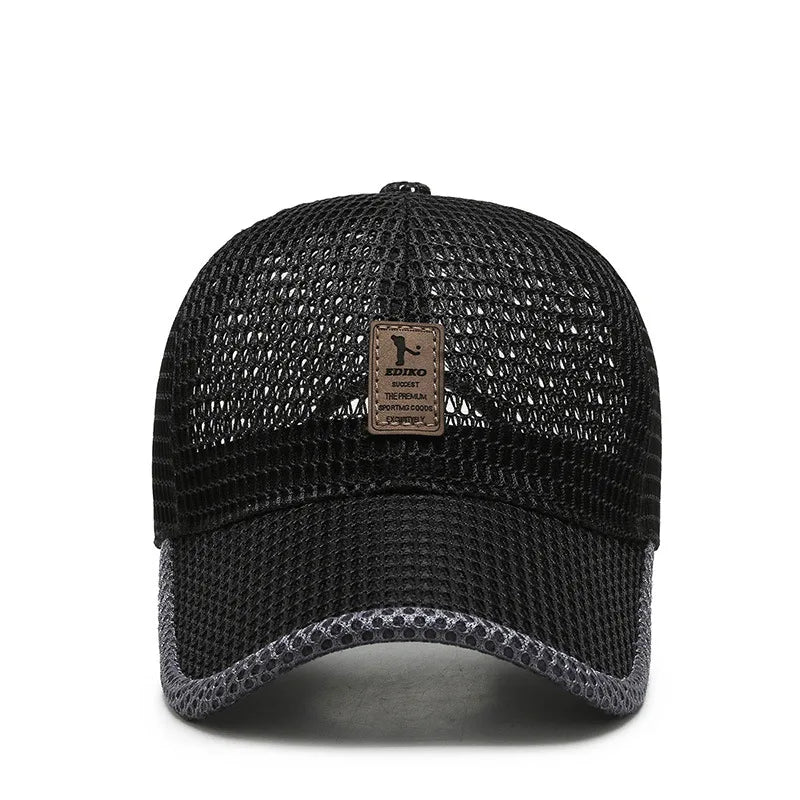 Summer Unisex Men Fishing Baseball Caps Women Breathable Mesh Snapback Hats Black Casual Sport Hats Cap