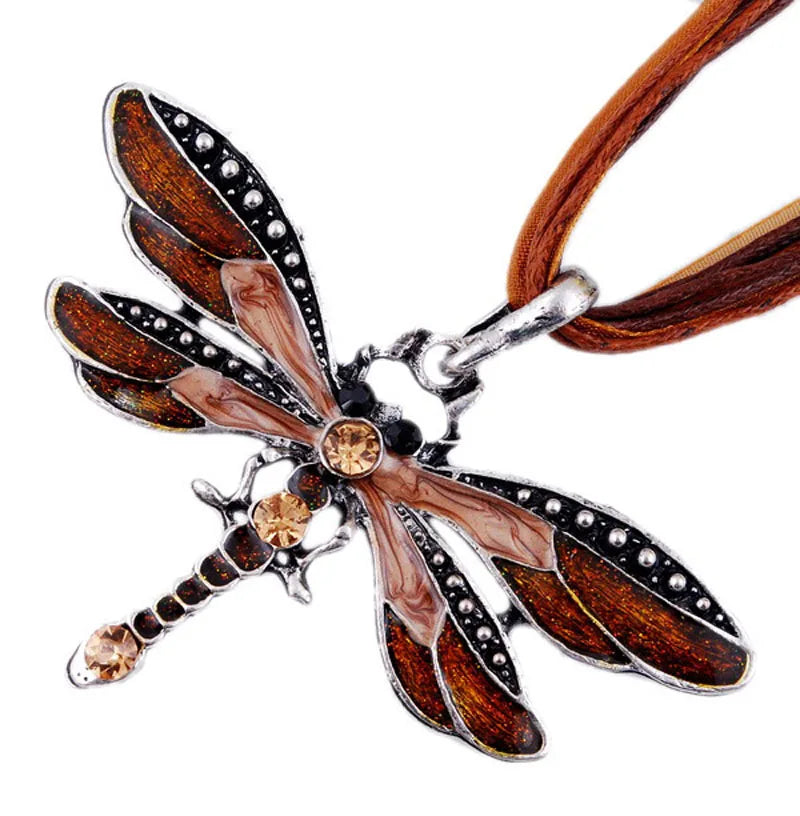 SUMENG New ParagraphWomen Crystal Dragonfly Ribbon Casual Pendant Necklace For Women Ewelry 2024 Gifts