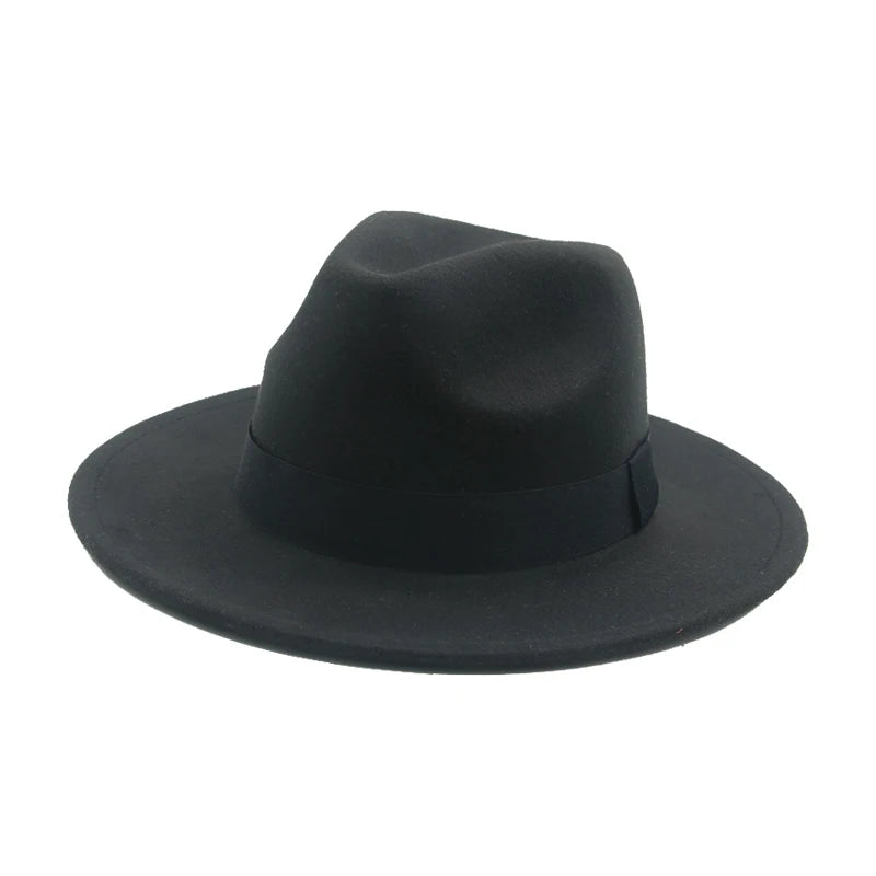 Fedora Hat Women Winter Hats for Women Ribbon Band Men's Hat Wide Brim Classic Beige Wedding Church Bowler New Cap Chapeau Femme