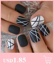 KissIcon Short Matte Black Press On Nails -