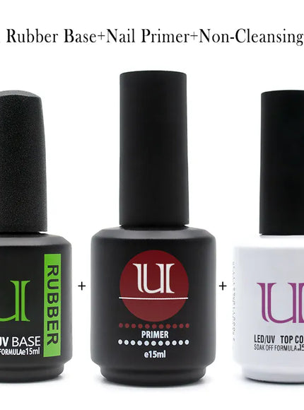 KissICON 3pcs-primer-base KissIcon Gel Polish Set Base Coat For Nails