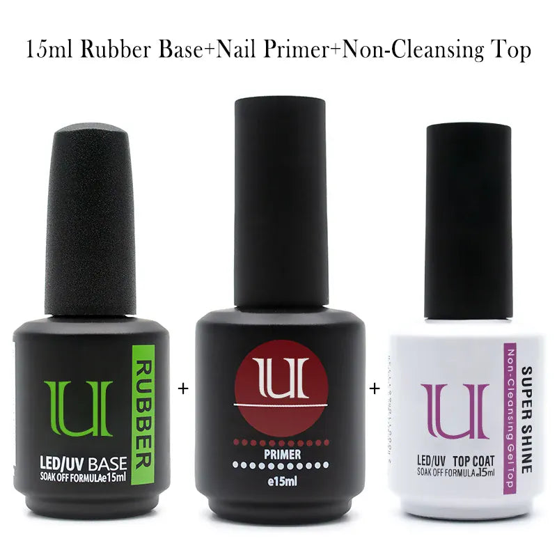 KissICON 3pcs-primer-base KissIcon Gel Polish Set Base Coat For Nails