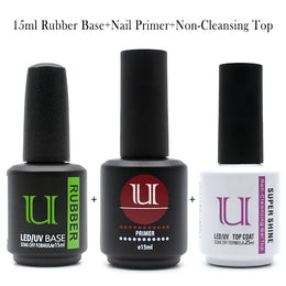 KissICON 3pcs-primer-base KissIcon Gel Polish Set Base Coat For Nails