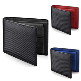 Man Wallet Carbon Fiber PU Leather Two-Fold Wallet - Perfect for Men and Women Fashion Multi-Card Organizer and Change Pocket