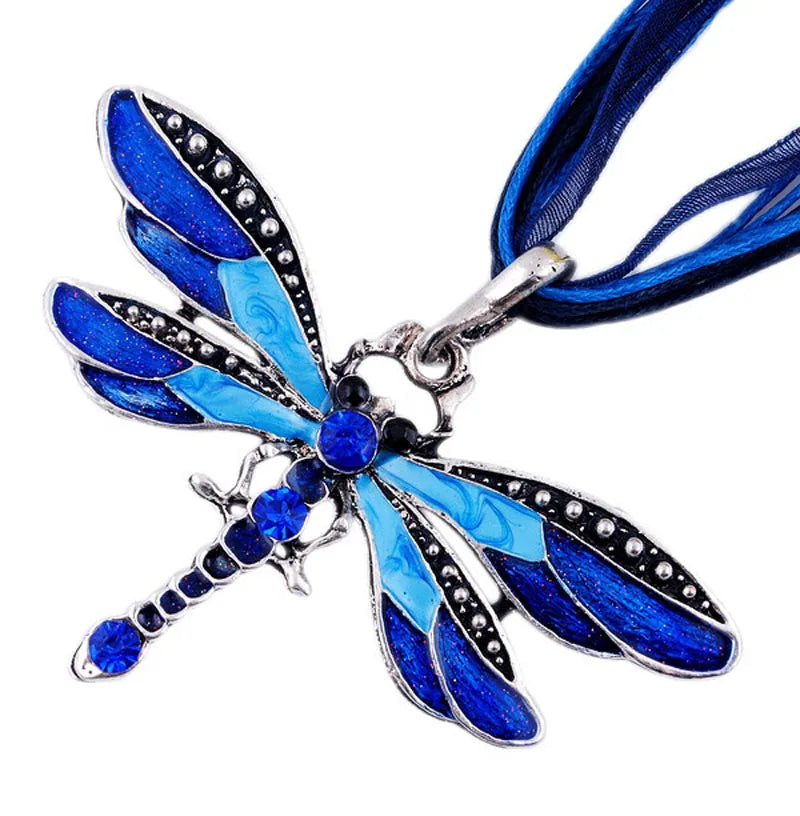 SUMENG New ParagraphWomen Crystal Dragonfly Ribbon Casual Pendant Necklace For Women Ewelry 2024 Gifts