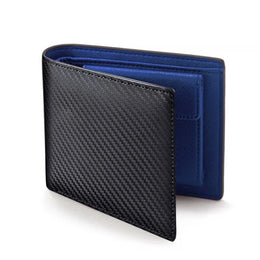 Man Wallet Carbon Fiber PU Leather Two-Fold Wallet - Perfect for Men and Women Fashion Multi-Card Organizer and Change Pocket