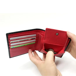 Man Wallet Carbon Fiber PU Leather Two-Fold Wallet - Perfect for Men and Women Fashion Multi-Card Organizer and Change Pocket