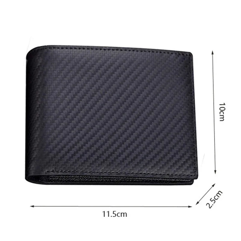Man Wallet Carbon Fiber PU Leather Two-Fold Wallet - Perfect for Men and Women Fashion Multi-Card Organizer and Change Pocket