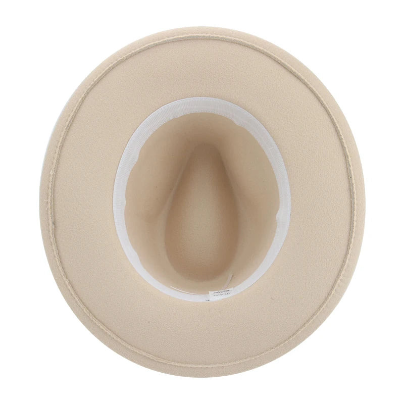 Fedora Hat Women Winter Hats for Women Ribbon Band Men's Hat Wide Brim Classic Beige Wedding Church Bowler New Cap Chapeau Femme