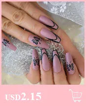 KissIcon Short Matte Black Press On Nails -