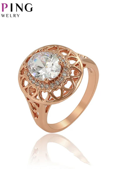 Kissicon Xuping Engagement Ring – Rose Gold Plated