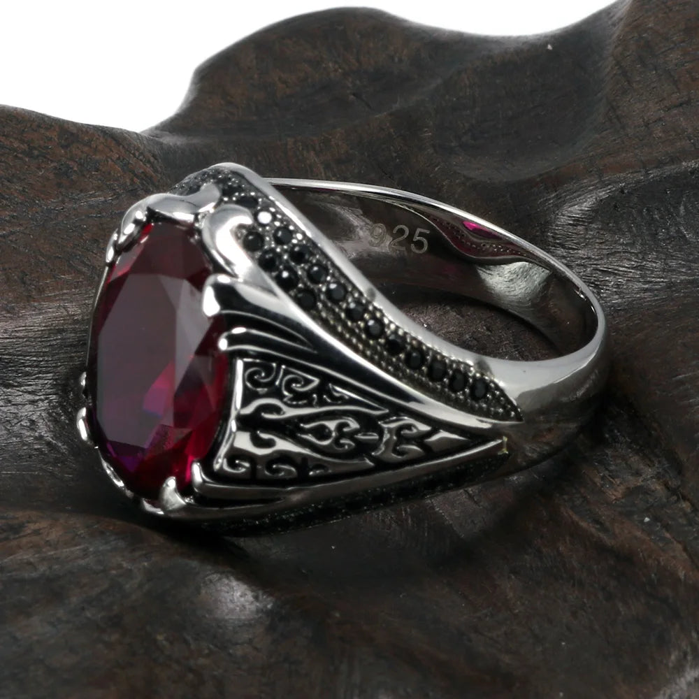 Guaranteed 925 Silver Rings Luxury Turkish Jewellery For Men And Women With Zircon Stone Retro Vintage Rings In Fijne Sieraden
