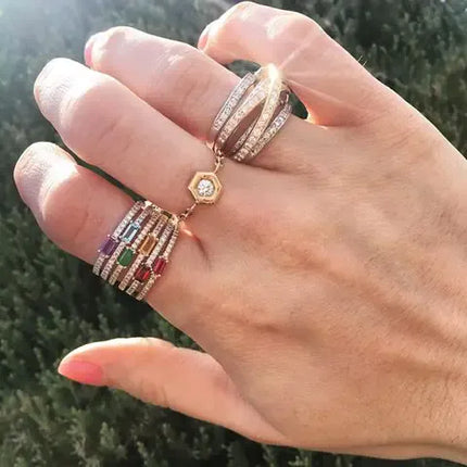 Kissicon Birthstone Ring – Colorful Zirconia Gift