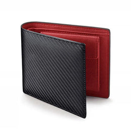 Man Wallet Carbon Fiber PU Leather Two-Fold Wallet - Perfect for Men and Women Fashion Multi-Card Organizer and Change Pocket