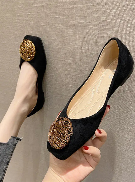 Women's Flat Shoes 2021 Spring New Square Toe