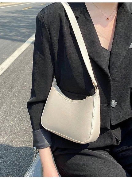 New Women's Fashion Handbags Retro Solid Color PU Leather Shoulder Underarm Bag Casual Women Hobos Handbags