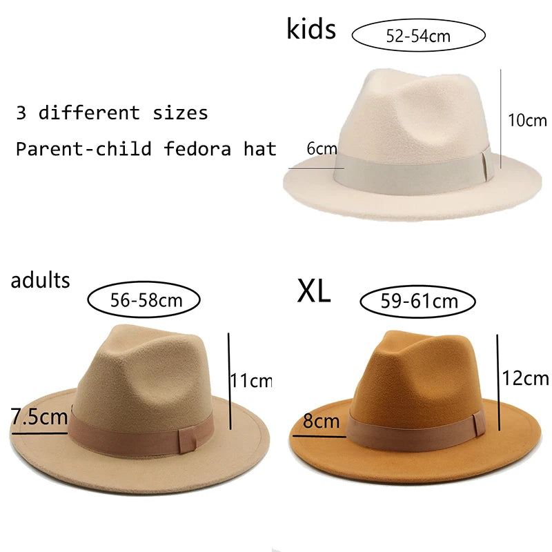 Fedora Hat Women Winter Hats for Women Ribbon Band Men's Hat Wide Brim Classic Beige Wedding Church Bowler New Cap Chapeau Femme