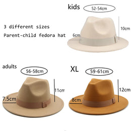 Fedora Hat Women Winter Hats for Women Ribbon Band Men's Hat Wide Brim Classic Beige Wedding Church Bowler New Cap Chapeau Femme