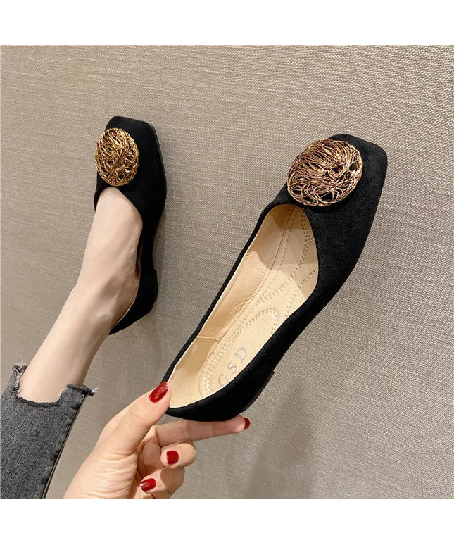 Women's Flat Shoes 2021 Spring New Square Toe