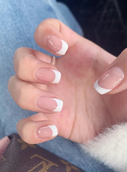 KissIcon 24Pcs French Nail Tips Press On Longlasting