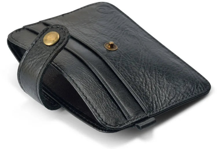 Men Genuine Leather Slim Wallet Male Small Purse Mini Money Bag Walet Thin Portomonee Carteras Man's Wallet Card Holder