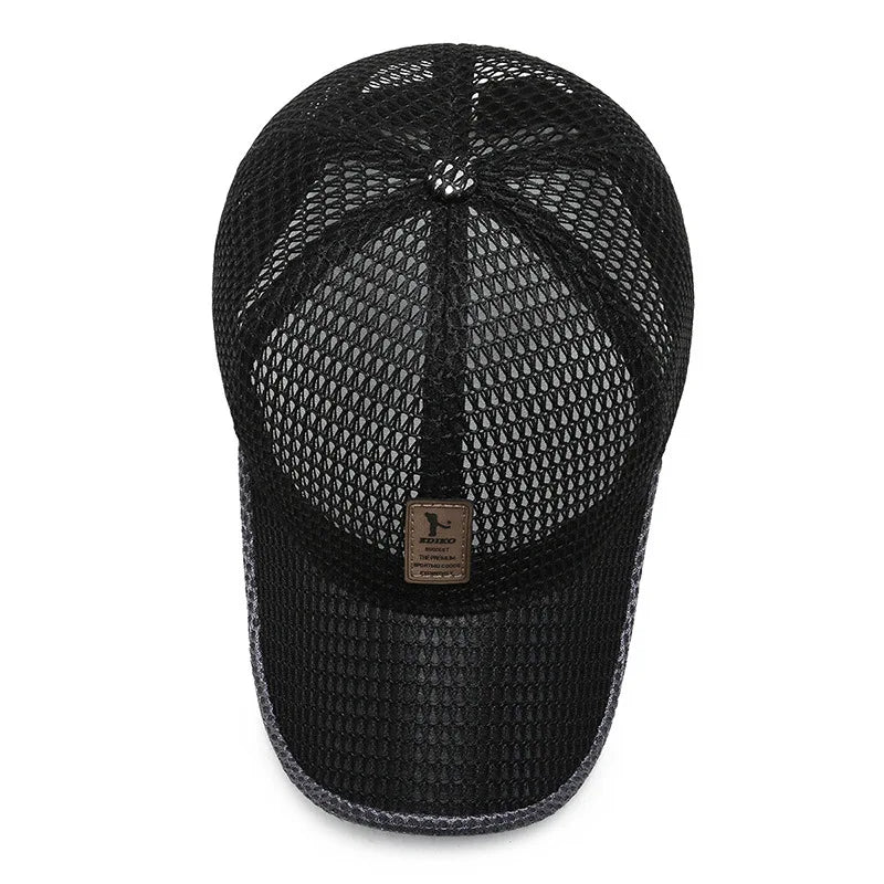 Summer Unisex Men Fishing Baseball Caps Women Breathable Mesh Snapback Hats Black Casual Sport Hats Cap