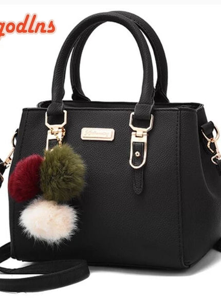 Yogodlns women beading pendant handbag ladies embossed shoulder bag ladies Messenger bag hairball bags high quality bag