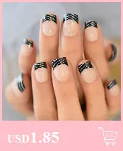 KissIcon Short Matte Black Press On Nails -