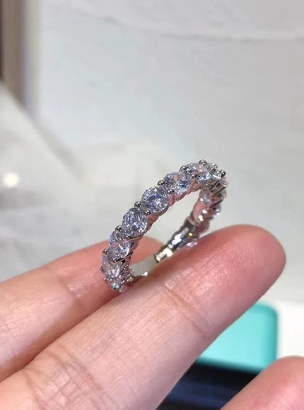 KissIcon Real 925 Sterling Silver Ring 4mm Lab Diamond