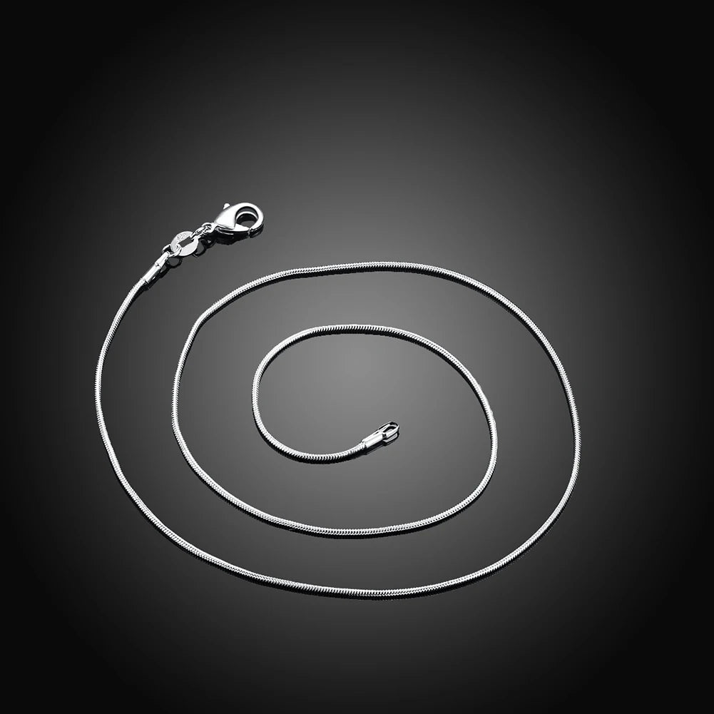 10PCS LOT Wholesale 925 Sterling Silver 16/18/20/22/24/26/28/30 Inch 1mm Snake Chain Necklace For Woman Man Fashion Jewelry