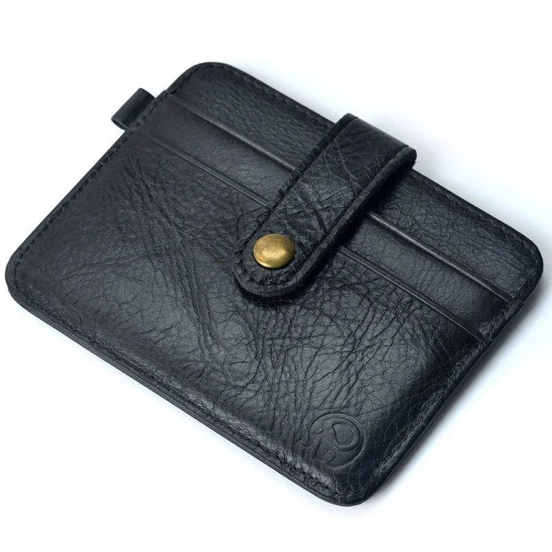 Men Genuine Leather Slim Wallet Male Small Purse Mini Money Bag Walet Thin Portomonee Carteras Man's Wallet Card Holder