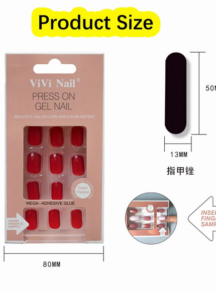 KissIcon Nails Art Fake Nail Tips Coffin Set