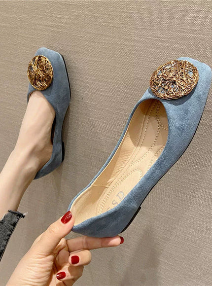 Women's Flat Shoes 2021 Spring New Square Toe