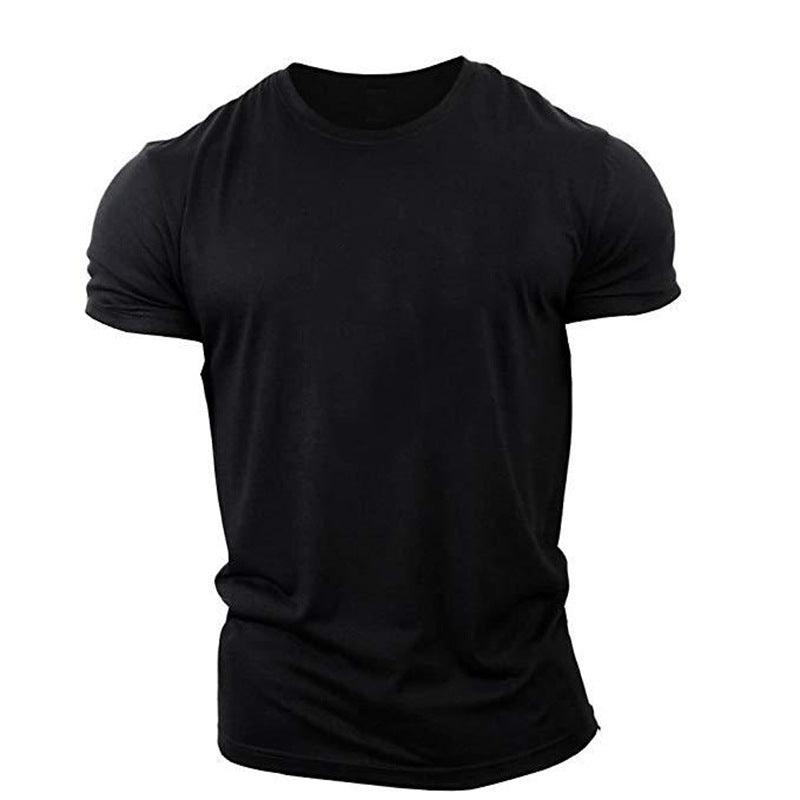 New trend loose running training sports short sleeve letters casual cotton round neck men's fitness T-shirt custom LOGO