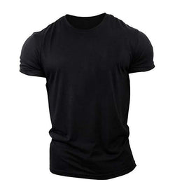 New trend loose running training sports short sleeve letters casual cotton round neck men's fitness T-shirt custom LOGO