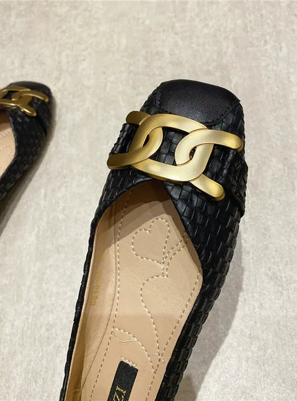 Women's Single Shoes 2021 New Shallow Metal Buckle