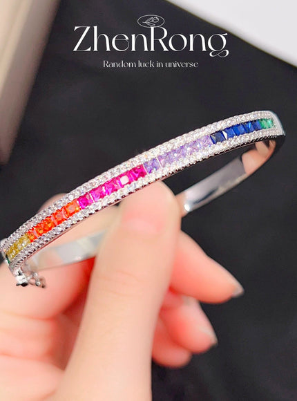 Kissicon S925 Silver Bling CZ Bangles