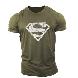 New trend loose running training sports short sleeve letters casual cotton round neck men's fitness T-shirt custom LOGO