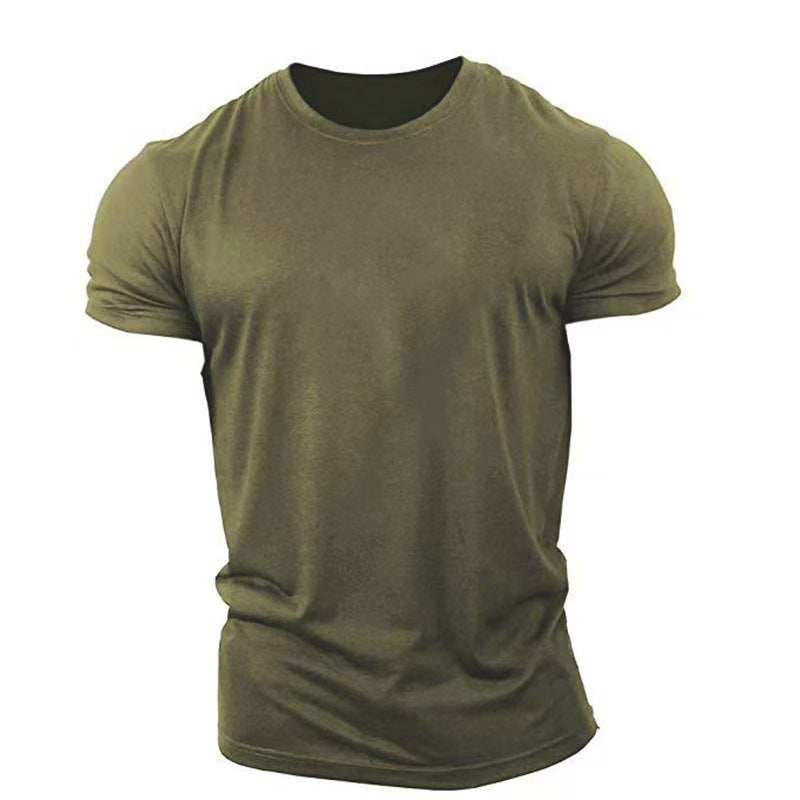 New trend loose running training sports short sleeve letters casual cotton round neck men's fitness T-shirt custom LOGO
