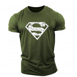 New trend loose running training sports short sleeve letters casual cotton round neck men's fitness T-shirt custom LOGO
