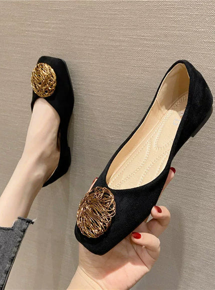 Women's Flat Shoes 2021 Spring New Square Toe