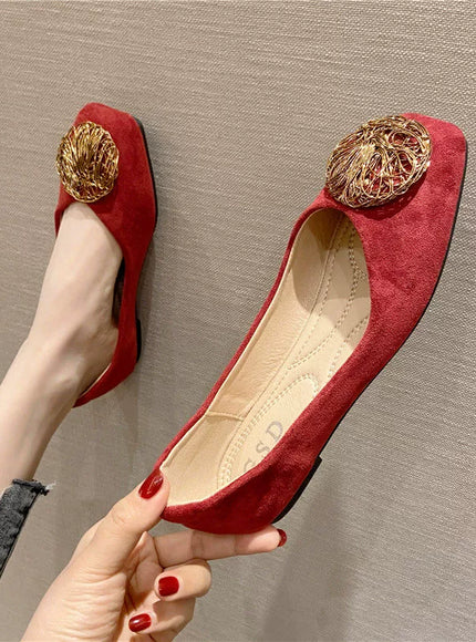 Women's Flat Shoes 2021 Spring New Square Toe