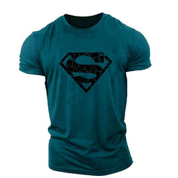 New trend loose running training sports short sleeve letters casual cotton round neck men's fitness T-shirt custom LOGO