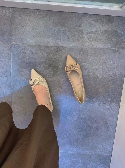 Square Toe Flat Shoes for Women Spring Autumn
