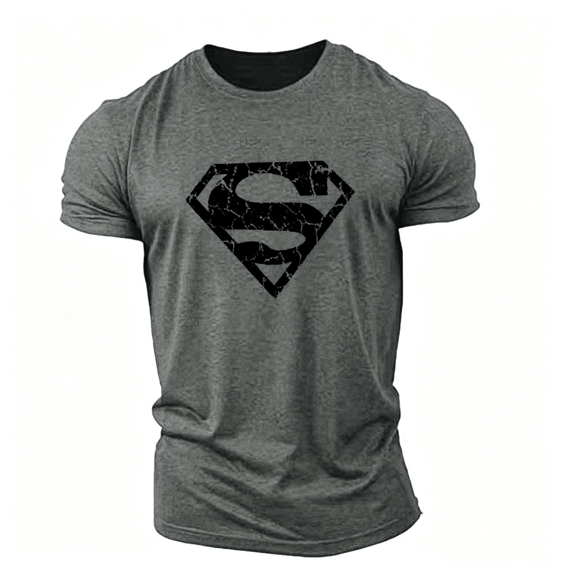 New trend loose running training sports short sleeve letters casual cotton round neck men's fitness T-shirt custom LOGO
