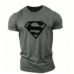 New trend loose running training sports short sleeve letters casual cotton round neck men's fitness T-shirt custom LOGO
