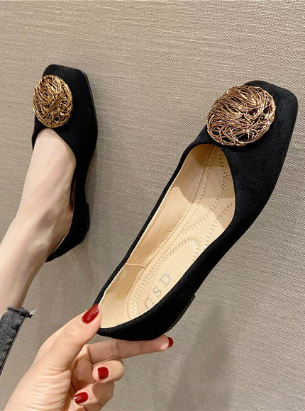 Women's Flat Shoes 2021 Spring New Square Toe