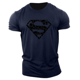 New trend loose running training sports short sleeve letters casual cotton round neck men's fitness T-shirt custom LOGO